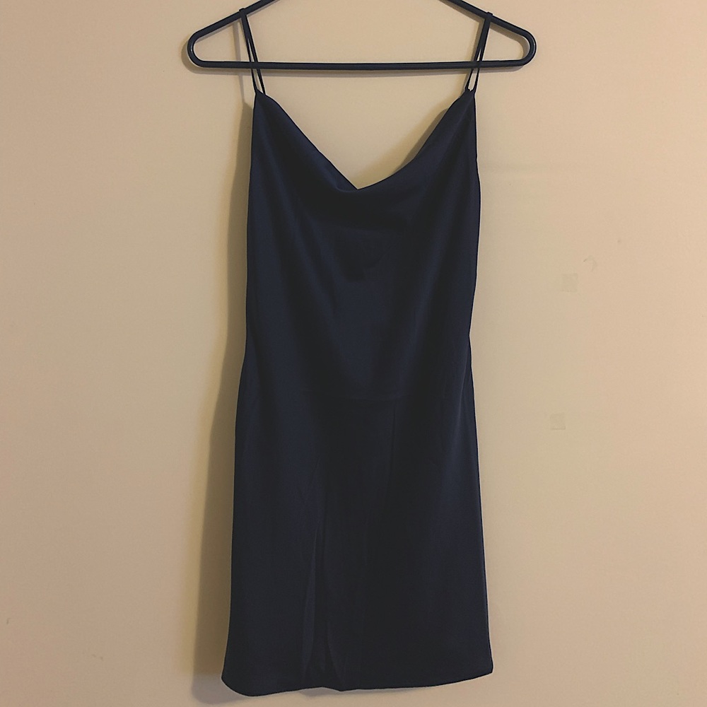 Urban Outfitters Navy Blue Cowl Neck Dress